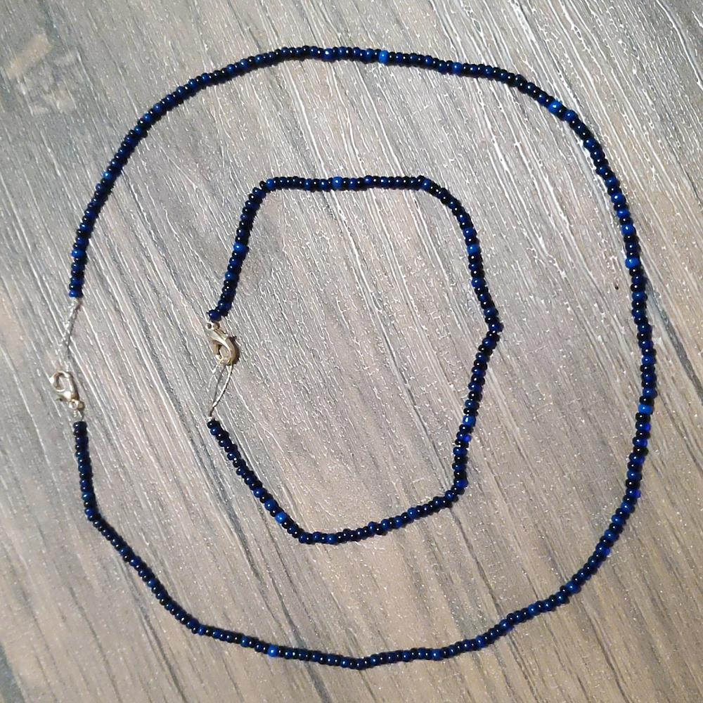 Beaded Choker & Bracelet, Night Sky 💙🖤